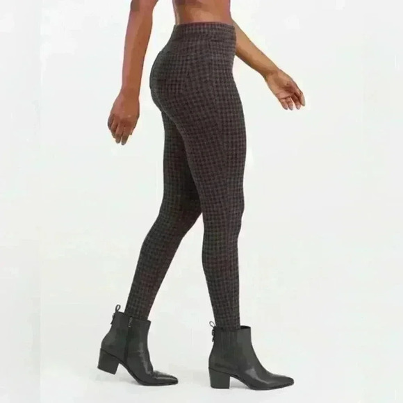 SPANX Jean-ish Ankle Leggings Skinny Pants Houndstooth Size Medium - Picture 5 of 12